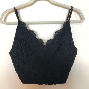 Black Lace Crop Top